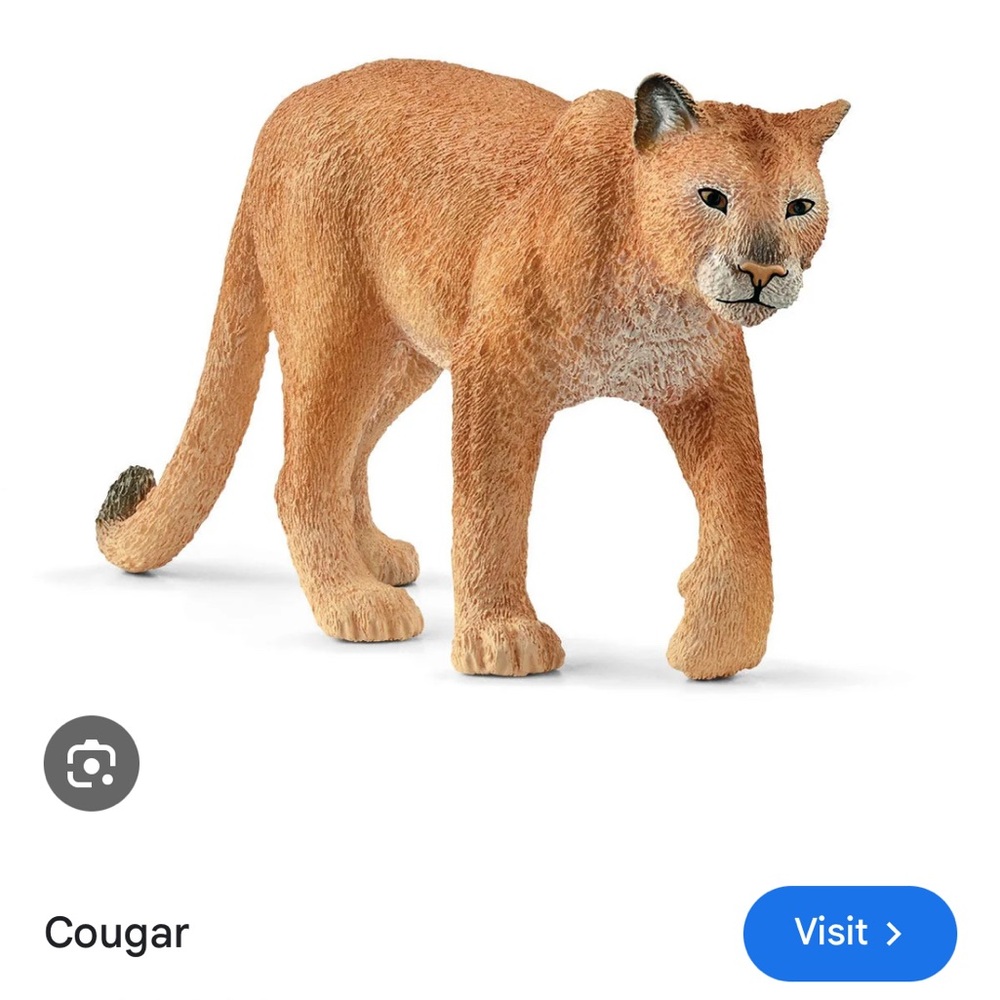 Realistic Brown Cougar Figure - Kids Wildlife Play Toy